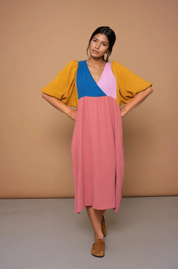 YYULI – Maxi-Kleid Colour Blocking