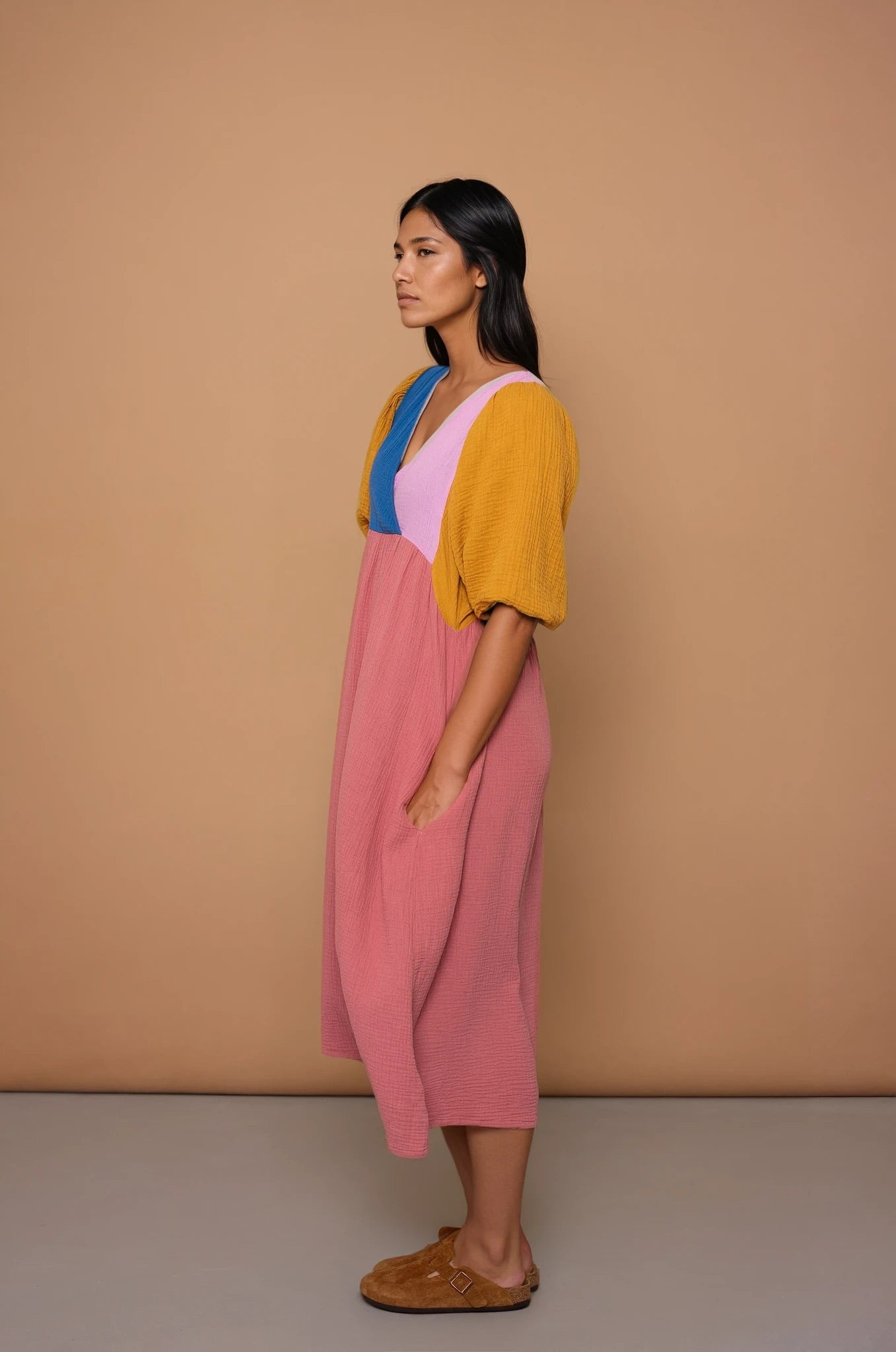 YYULI – Maxi-Kleid Colour Blocking