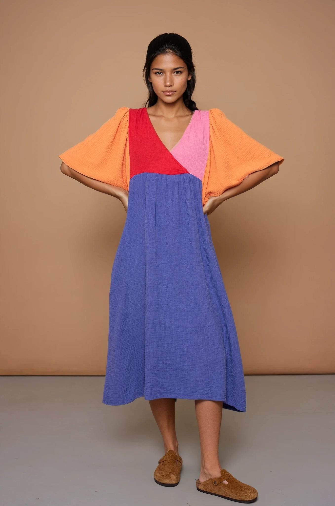 YYULI – Maxi-Kleid Colour Blocking