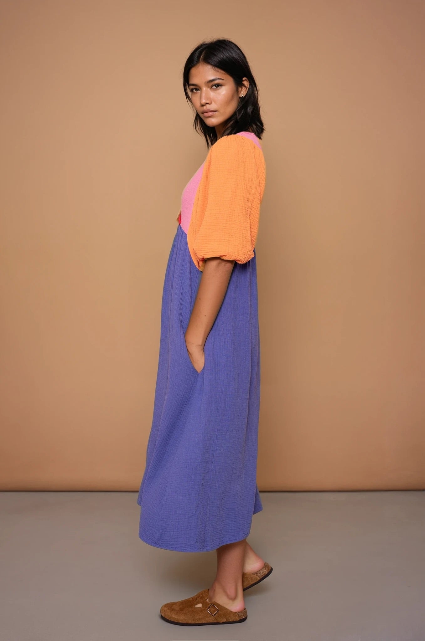 YYULI – Maxi-Kleid Colour Blocking
