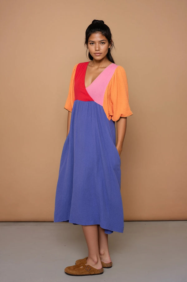 YYULI – Maxi-Kleid Colour Blocking