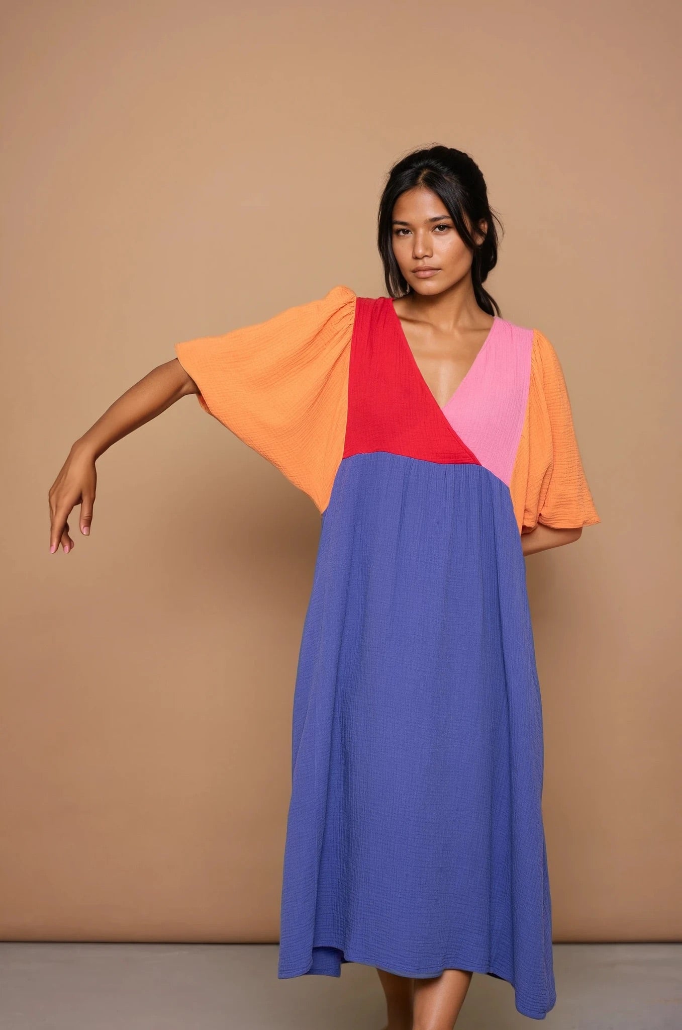 YYULI – Maxi-Kleid Colour Blocking