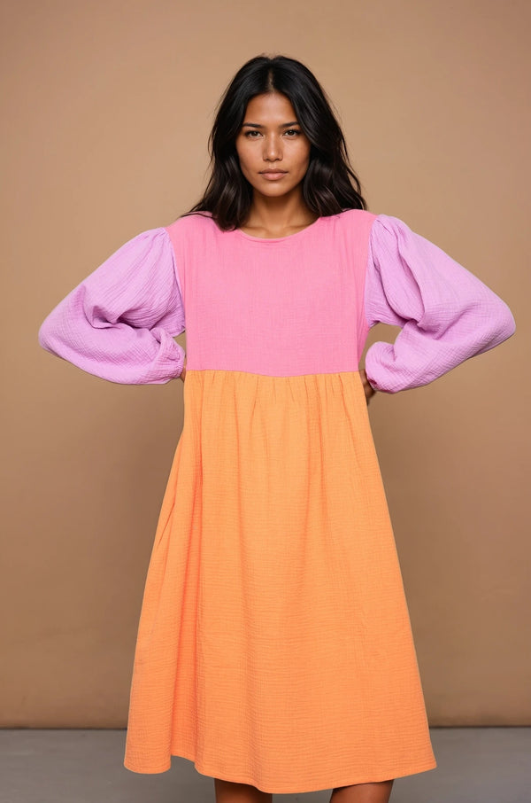 YYULI – Midi-Kleid Colour Blocking