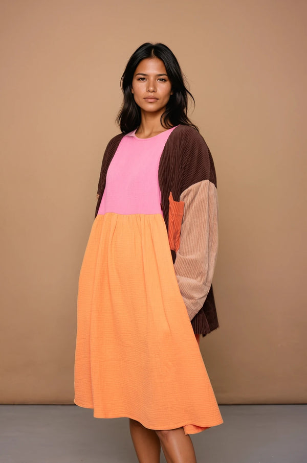 YYULI – Midi-Kleid Colour Blocking