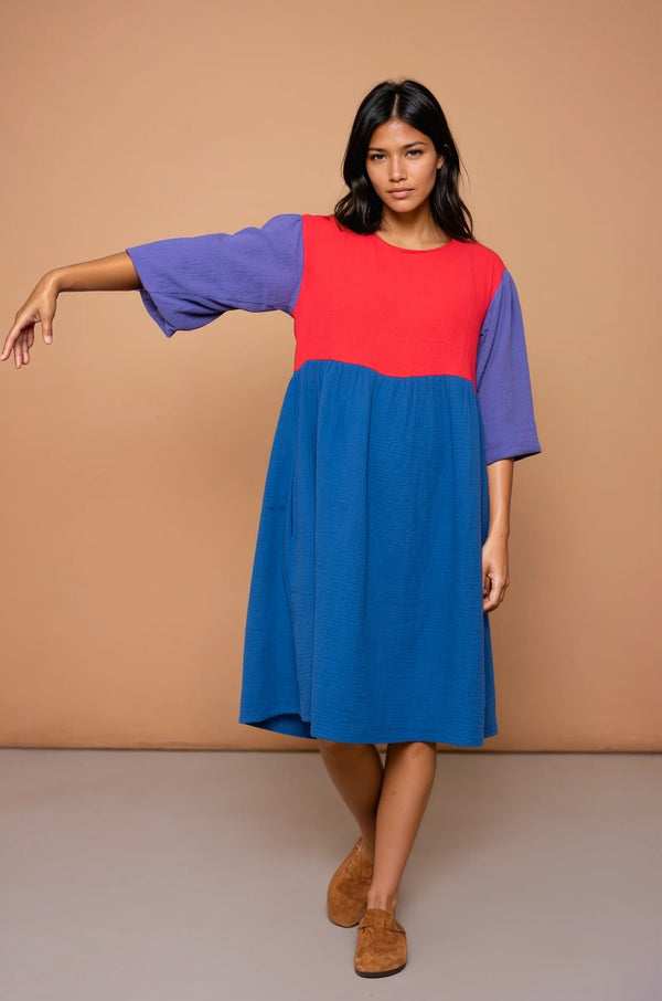 YYULI – Midi-Kleid Colour Blocking