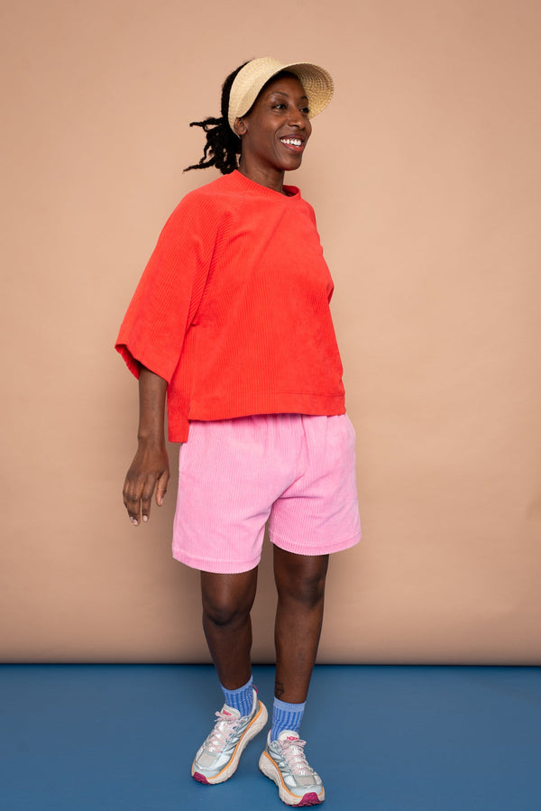 YYULI – Oversized Shorts aus Cord-Nicky