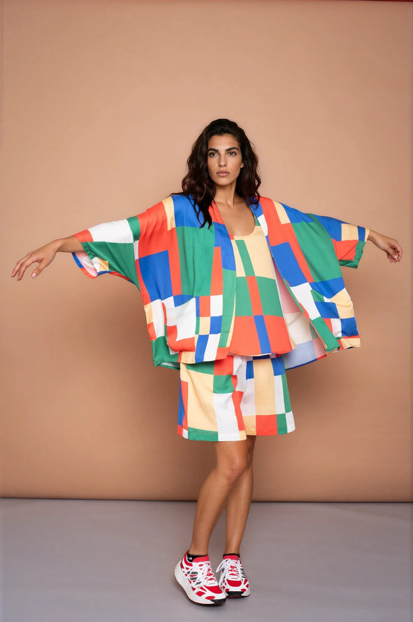 YYULI – Kimono Jacke ‚Blockchain‘