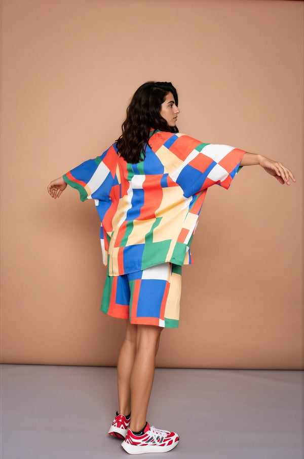 YYULI – Kimono Jacke ‚Blockchain‘
