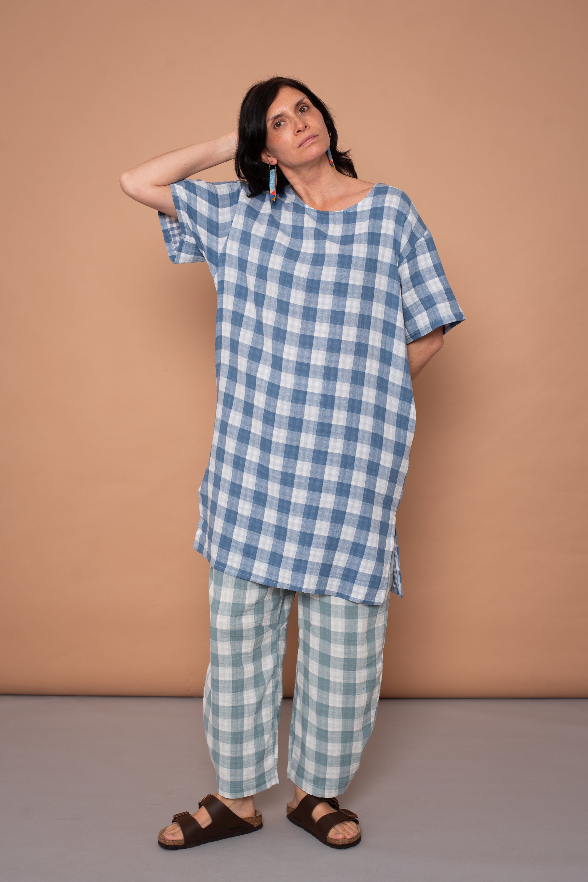 YYULI – Oversized Midi-Kleid Vichy Pattern