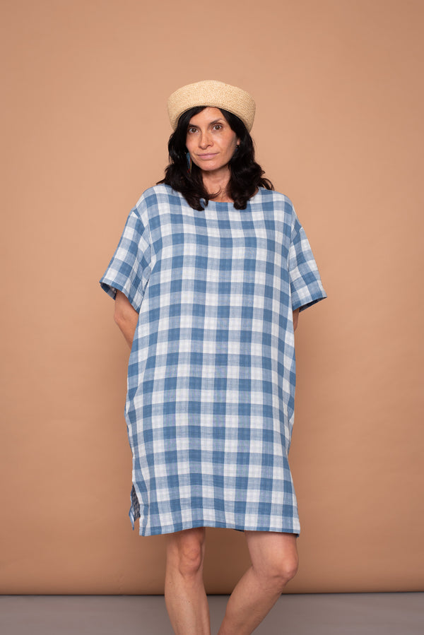 YYULI – Oversized Midi-Kleid Vichy Pattern