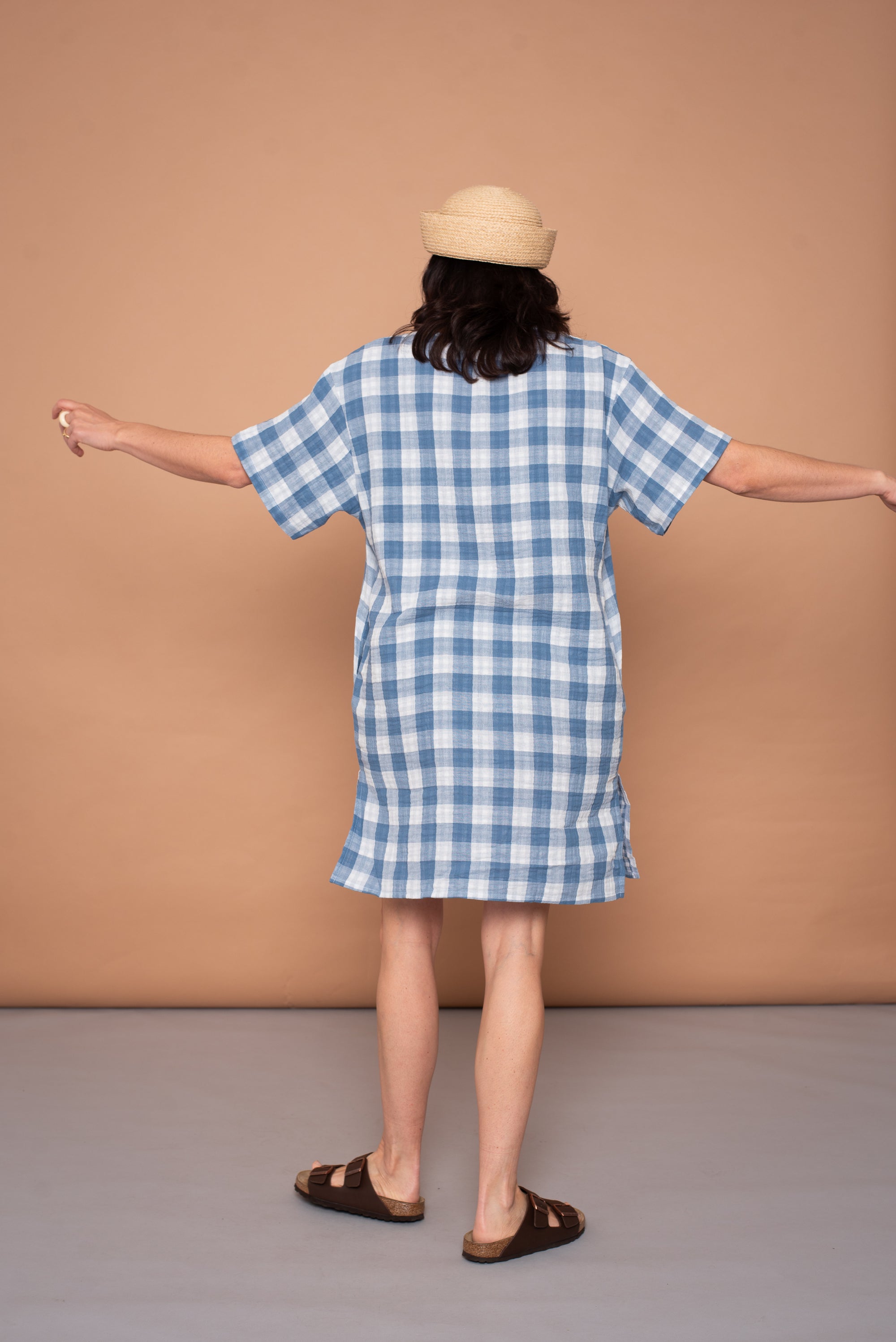 YYULI – Oversized Midi-Kleid Vichy Pattern