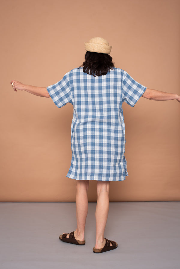 YYULI – Oversized Midi-Kleid Vichy Pattern