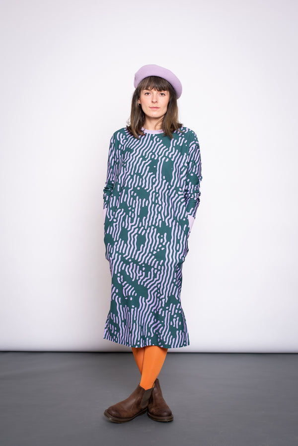 YYULI – Oversized-Kleid – YYOU & ME – Dark Green & Lilac