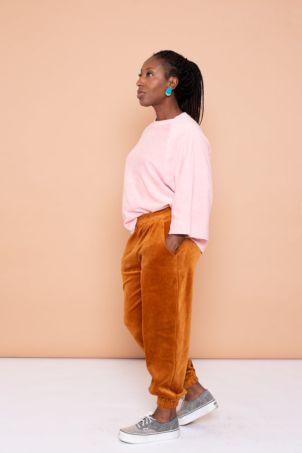 YYULI – Oversized Shirt aus Frottée – Rosé