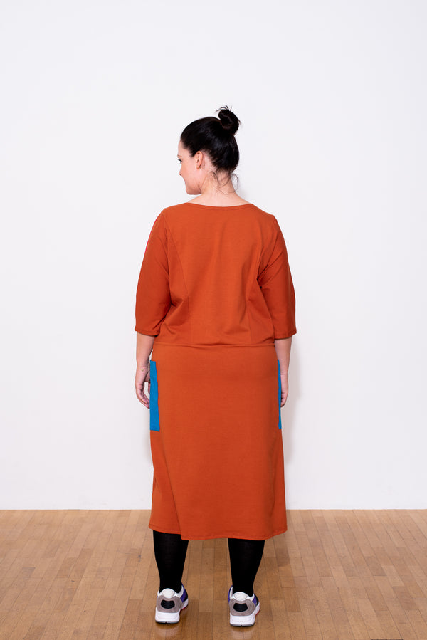YYULI – Oversized-Kleid mit 7/8 Arm – Colour Blocking
